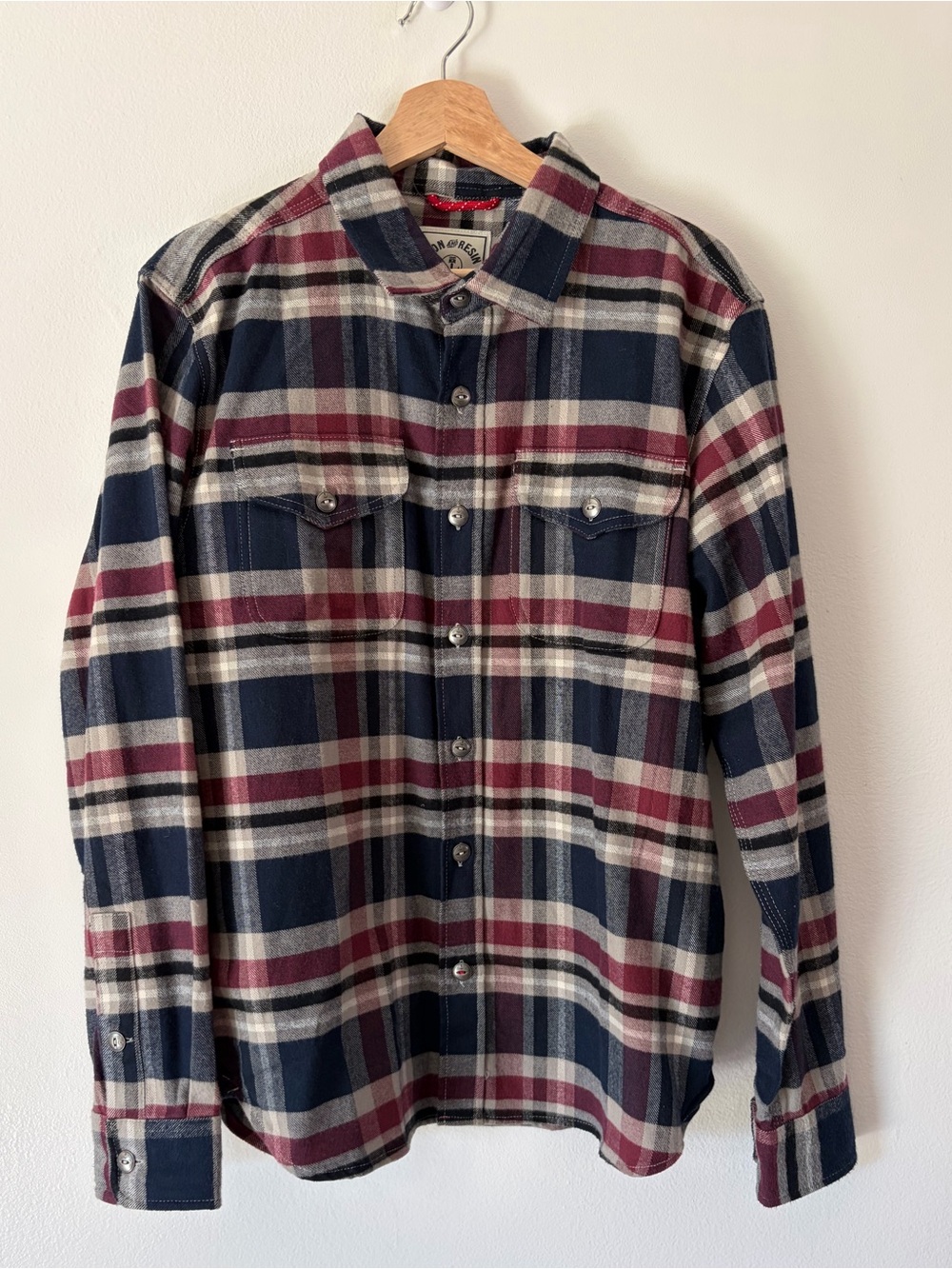 Iron & Resin Freedom Riders Plaid Cotton Flannel Shirt Men’s Medium